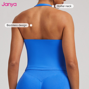 Camiseta Deportiva sin Mangas para <span class=keywords><strong>Mujer</strong></span> Janya, Cuello Halter Elástico, Transpirable, Espalda Descubierta, Cuello Cuadrado, Chaleco Deportivo para Gimnasio, Yoga, sin Costuras - Product Image 3