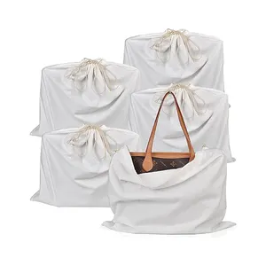 कस्टम लोगो मुद्रित कार्बनिक सूती ड्रॉस्ट्रिंग बैग उपहार जूता धूल बैग पुनः प्रयोज्य कपास मस्लिन कैलिको ड्रॉस्ट्रिंग बैग