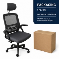 Chaise de bureau en maille respirante avec appui-tête, chaise pivotante compacte pour ordinateur, idéale pour le personnel, le bureau à domicile, l'étude et les petits espaces de travail
