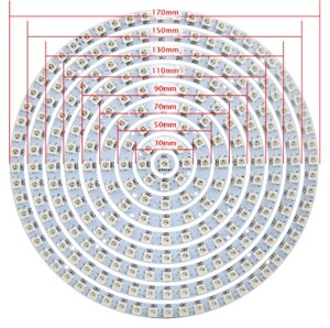 DC 5V ws2812b sk6812 RGB pixel <span class=keywords><strong>Led</strong></span> vòng tròn Vòng địa chỉ ip30 thông minh dải đèn 5050 RGB địa chỉ <span class=keywords><strong>LED</strong></span> Strip - Product Image 3