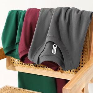 Camiseta OEM personalizada unisex 100% algodón, 260g, de alta densidad, lisa, de manga corta, corte holgado, informal, con logo impreso. - Product Image 5