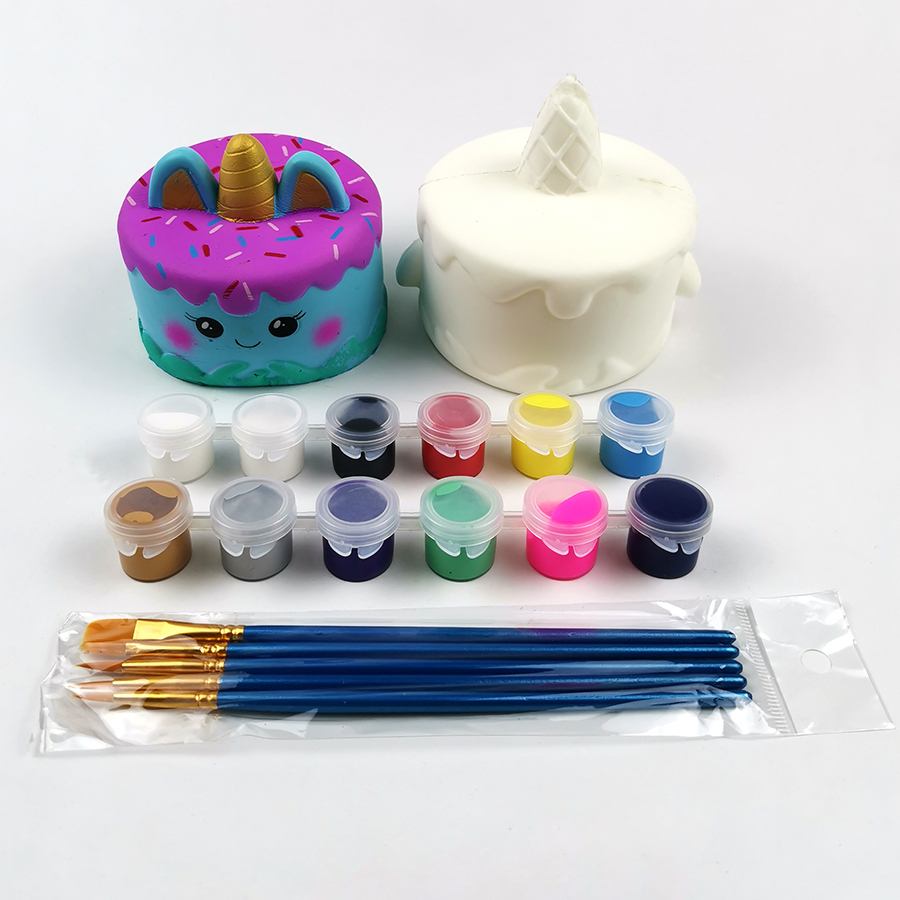 DIY Gift Scented Jumbo Slow Rising Squishy Toys Kits With Paint for Kids