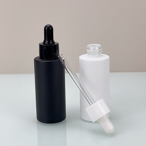 ขวดแก้วทรงแบนไหล่ตรงขนาด 30 มล. สีดำด้าน พิมพ์โลโก้ด้วยเทคนิคซิลค์สกรีน สำหรับบรรจุภัณฑ์ผลิตภัณฑ์ดูแลผิว - Product Image 6