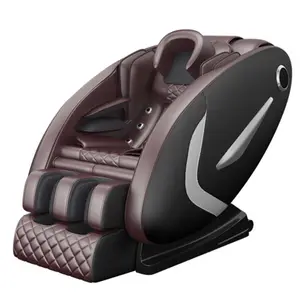 Электрическое Массажное кресло для всего тела, полностью собранное массажное кресло, эргономичное кресло из натуральной кожи, легко перемещается