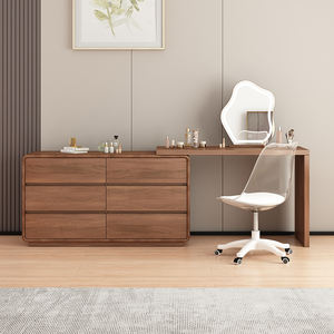 Table de maquillage <span class=keywords><strong>vintage</strong></span> classique en bois pour femmes et filles avec triple miroir et <span class=keywords><strong>3</strong></span> tiroirs - Product Image 2