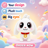 Peluche personnalisée, adorable chien de dessin animé, poupée en peluche, OEM ODM, faible MOQ, conception personnalisée pour les cadeaux d'enfants