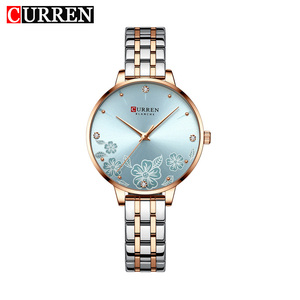Montre à quartz CURREN 9068 pour femmes, avec aiguilles lumineuses, calendrier, montre-bracelet de luxe en acier inoxydable, style business et mode. - Product Image 1