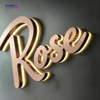 Lettres lumineuses 3D personnalisées en acier inoxydable de qualité supérieure, enseigne rétroéclairée à LED avec halo inversé, logo mural pour entreprise, décoration commerciale