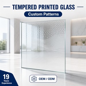 Verre trempé sérigraphié motif points en céramique, logo personnalisé pour cloison de porte, <span class=keywords><strong>douche</strong></span>, décoration, vente en gros - Product Image 1