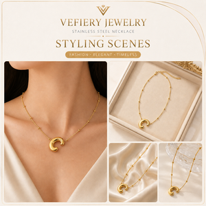 Collier de mode pour femmes en acier inoxydable, bijoux modernes - Product Image 2