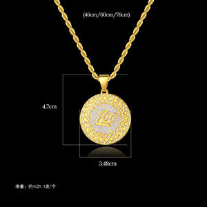 Collar LUOTEEMI, Oferta, Clásico, Aniversario, Chapado en Oro, Aleación, Diamante CZ, Colgante Redondo, Modelo Sona - Product Image 2