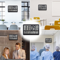Wohnzimmer-Deko Digital Funkgesteuerte Elektronische Smarte Große LCD-Anzeige Wandmontierte Uhr Wecker Wanduhr mit LCD-Bildschirm