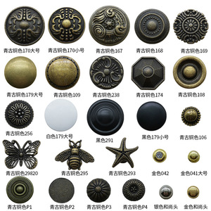 Poignée de meuble en bronze antique, ronde, à trou unique, style floral traditionnel, en fer durable moulé sous pression - Product Image 1