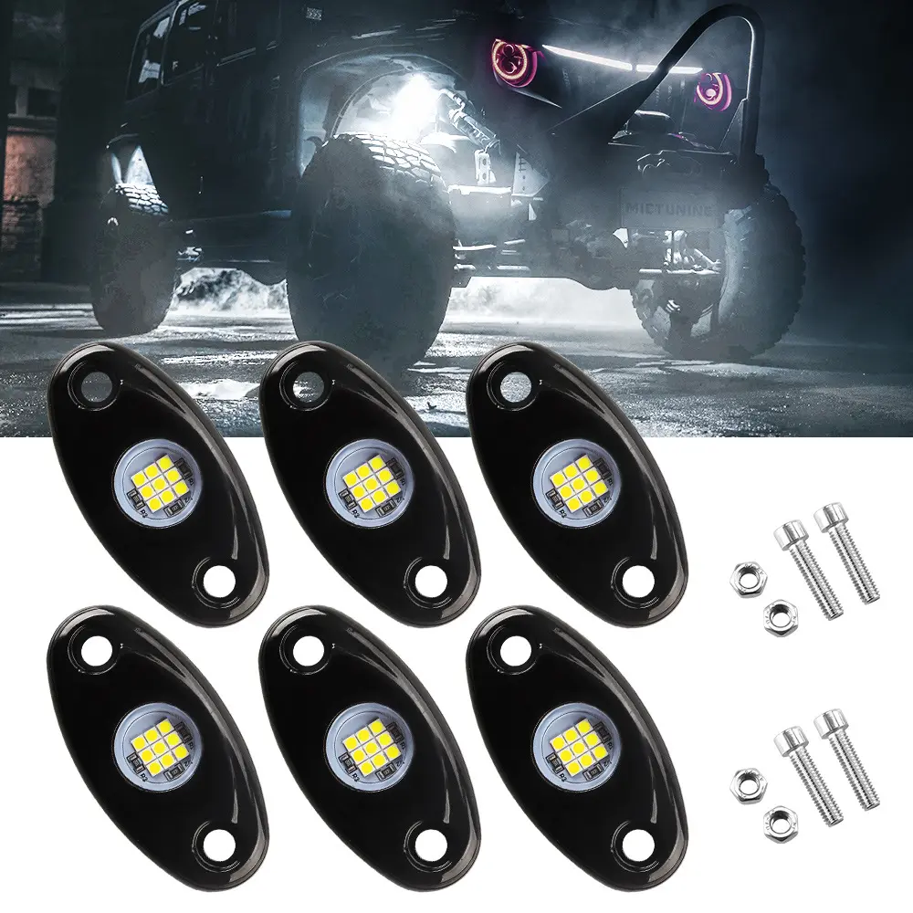 Hochwertiges 12 V 9 W LED Chassislicht IP67 wasserdichte LED grüne Farbe Felslicht-Pod für Mini-Lkw ATV Autozubehör