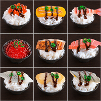Mini porte-clés sushi japonais, modèle de simulation de bol de riz Donburi avec anguille, breloque pendentif Kawaii, accessoire de sac