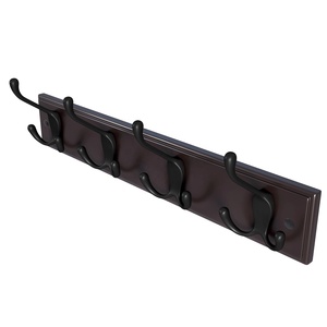 Appendiabiti marrone scuro con 4 Tri-ganci per vestiti a parete appendiabiti per ingresso bagno armadio - Product Image 4