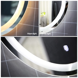 Miroir de luxe moderne ovale éclairé or salle de bain LED mural intelligent avec écran tactile antibuée Fonction grossissante évaluée IP44 - Product Image 3