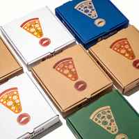 Boîte à pizza triangulaire personnalisée imprimée, papier alimentaire 350 g/m² résistant à la graisse, compatible micro-ondes, boîte à emporter pliable à plat