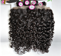 Perruque Cheveux Mélangés 4 Paquets 13x4 Frontal en Dentelle Transparente Couleur Naturelle Double Drawn Ensemble de Paquets de Cheveux
