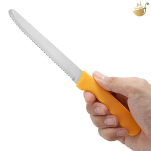 Cuchillo para pan de acero inoxidable con mango circular colgante, cuchillo dentado para tostadas, cuchillo para carne y pastel con mango de PP - Product Image 4