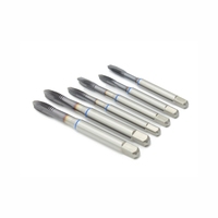 Machuelos de Máquina INOX HSS/HSSE DIN371, Machuelos de Roscado con Punta Espiral TICN, Completamente Rectificados, con Anillo Azul