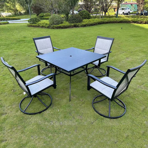 आउटडोर गार्डन पैटियो 4 सीटर टेबल और कुर्सियों की बिक्री 5 पीसी गोल डाइनिंग टेबल सेट के साथ 5 पीसी गोल डाइनिंग टेबल सेट - Product Image 1