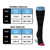 Chaussettes de compression 20-30mmHg pour femmes et hommes Chaussettes de soutien graduées en spandex pour la course à pied Chaussettes de sport hautes