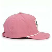 Casquette Snapback en Nylon à 5 Panneaux Personnalisée OEM avec Logo en Patch Tissé et Cordon, Chapeau de Golf de Haute Qualité Non Structuré
