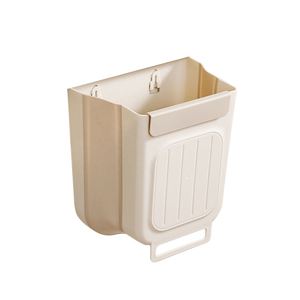 Custom Logo Kitchen Trash Can Plastic Collapsible Wall Mounted for Cabinet Door Hanging Garbage <b>Bin</b> White - Product Image 3