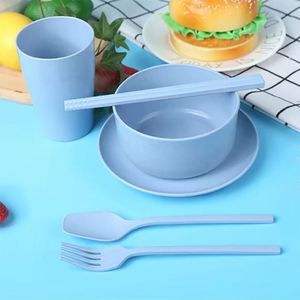 Platos de Comedor para Bebés y Niños Pequeños, Anti-escaldaduras, Libres de BPA, de Fibra de Paja de Trigo, Ecológicos, Reutilizables e Impermeables, Juego de 6 Piezas - Product Image 2