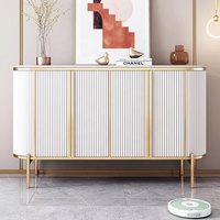 NOVA buffet de salle à manger de luxe en or noir avec dessus de table en marbre moderne en métal buffet salon armoire de rangement latérale