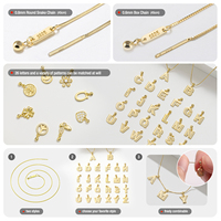 RINNTIN ZKC01 DIY Pendentif lettre personnalisée sécurisé par du caoutchouc ne tombera pas du pendentif Collier en argent sterling plaqué or 14K