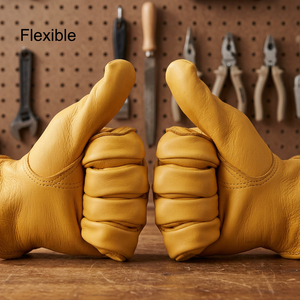 FLY FIT International Leather Motorcycle <b>Gloves</b> <b>Touchscreen</b> Needle Detection Breathable Eco-Friendly Lining Thermal Protection - Product Image 1