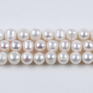Zhuji 11-12mm White Natural Freshwater Pearl Loose <b>Bead</b> for DIY Necklace <b>Bracelet</b> Accessories Colorful Potatoes String Design - Product Image 1