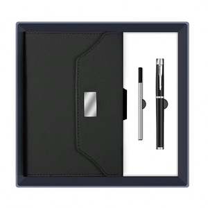 Ensemble cadeau promotionnel d'affaires de luxe : porte-cartes, stylo, porte-clés, carnet A5 en cuir PU, batterie externe, logo personnalisé, cadeau d'entreprise - Product Image 3