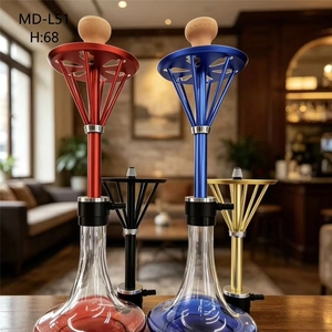 Nouveau design de chicha avec plateau, à un seul <span class=keywords><strong>tuyau</strong></span>, en aluminium et verre, pour bars et soirées - Product Image 5