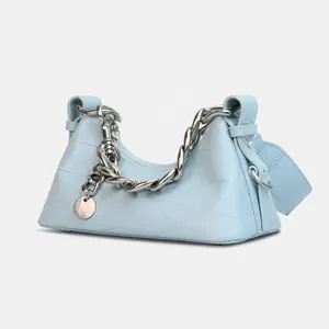 Luxury brand name designer crocodile croc fashion hobo chain women lady female purse crossbody bag handbag
