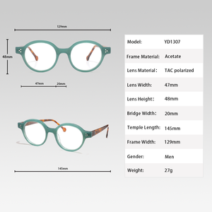 Meilleurs Produits Lunettes rondes ovales rétro Petite monture épaisse en acétate Lunettes optiques vintage Tendance de couleur contrastée pour hommes femmes - Product Image 4