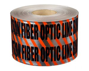 Cinta de advertencia para entierro de fibra óptica de 3 pulgadas de ancho, tira de marcado de riesgos, muestra gratuita al por mayor de fábrica - Product Image 1