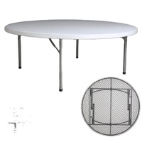 Ensemble de tables et chaises rondes pliantes en plastique pour l'extérieur, modernes, durables, légères et imperméables, 200 cm, pour hôtel, chambre et événements