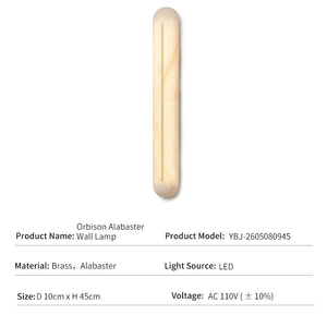 Alabaster <b>Wall</b> Lamp Brass Natural Stone <b>Sconce</b> Modern Minimalist Capsule Luxury <b>Light</b> Designer Aisle Bedroom Hotel Luminaire - Product Image 6