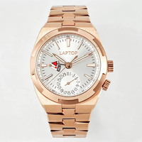 Montre mécanique automatique de luxe pour homme, boîtier en or rose, cadran blanc, affichage de la date, réserve de marche, haute qualité