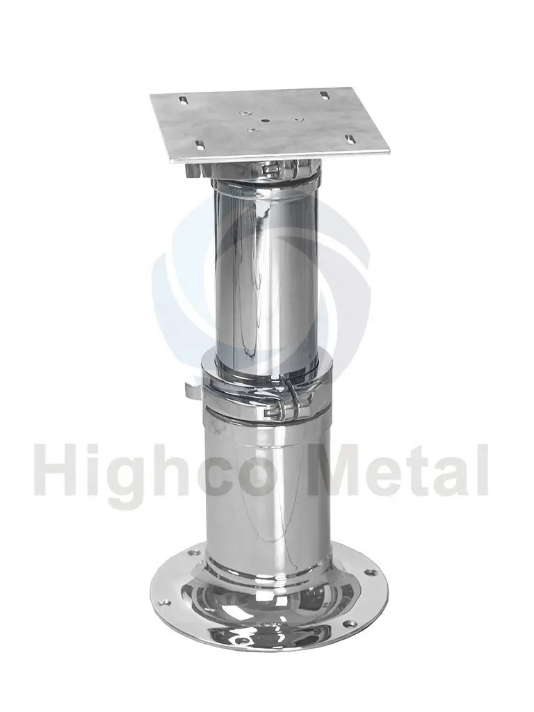 Pedestal ajustável de aço inoxidável para mesa de iate, mesa de elevação tripla para barco, perna de assento, mesa de barco