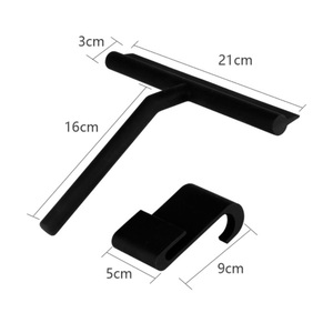 Đen Silicone Vòi Hoa Sen Squeegee Sạch Wipers Water Blade Với Silicone Hook/Kim Loại Chủ - Product Image 2