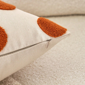 Stylish Modern Simplicity <strong>Polka</strong> <strong>Dots</strong> Tufted <strong>Cushion</strong> Cover Living Room Bedroom Office Decorative Embroidery Pillow Case 45x45cm