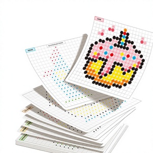 Papier d'art à points pour enfants, feuilles de travail réutilisables à motifs de pixels pour tout-petits, sans marqueurs à points pour l'apprentissage précoce - Product Image 4