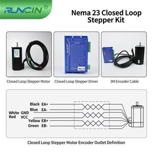 ชุดมอเตอร์ไดรเวอร์แบบวงปิด Runcin 2 เฟส 23 1 นิวตันเมตร 142 ออนซ์.นิ้ว 76 มม. พร้อมอุปกรณ์ควบคุมกำลังไฟฟ้า HMI สำหรับเครื่องจักร - Product Image 4