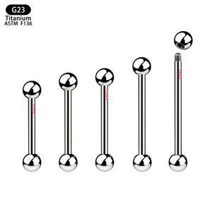 G23 Titanium <b>Ball</b> Bar Studs ASTM F136 For Lip Tongue Eyebrow Ear <b>Piercing</b> Jewelry Unisex - Product Image 5
