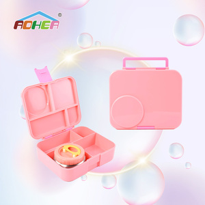 Aohea Boîte à lunch Bento AVEC bocal en acier inoxydable 304 Boîte à lunch thermique portable 4 compartiments Conteneurs étanches <span class=keywords><strong>pour</strong></span> enfants - Product Image 1
