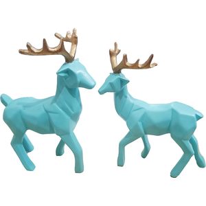 PARIJAT HANDICRAFT <b>Small</b> Resin Reindeer Statue Christmas Longevity Home Decor for Living Room Desktop <b>Cabinets</b> Pair Statues - Product Image 1